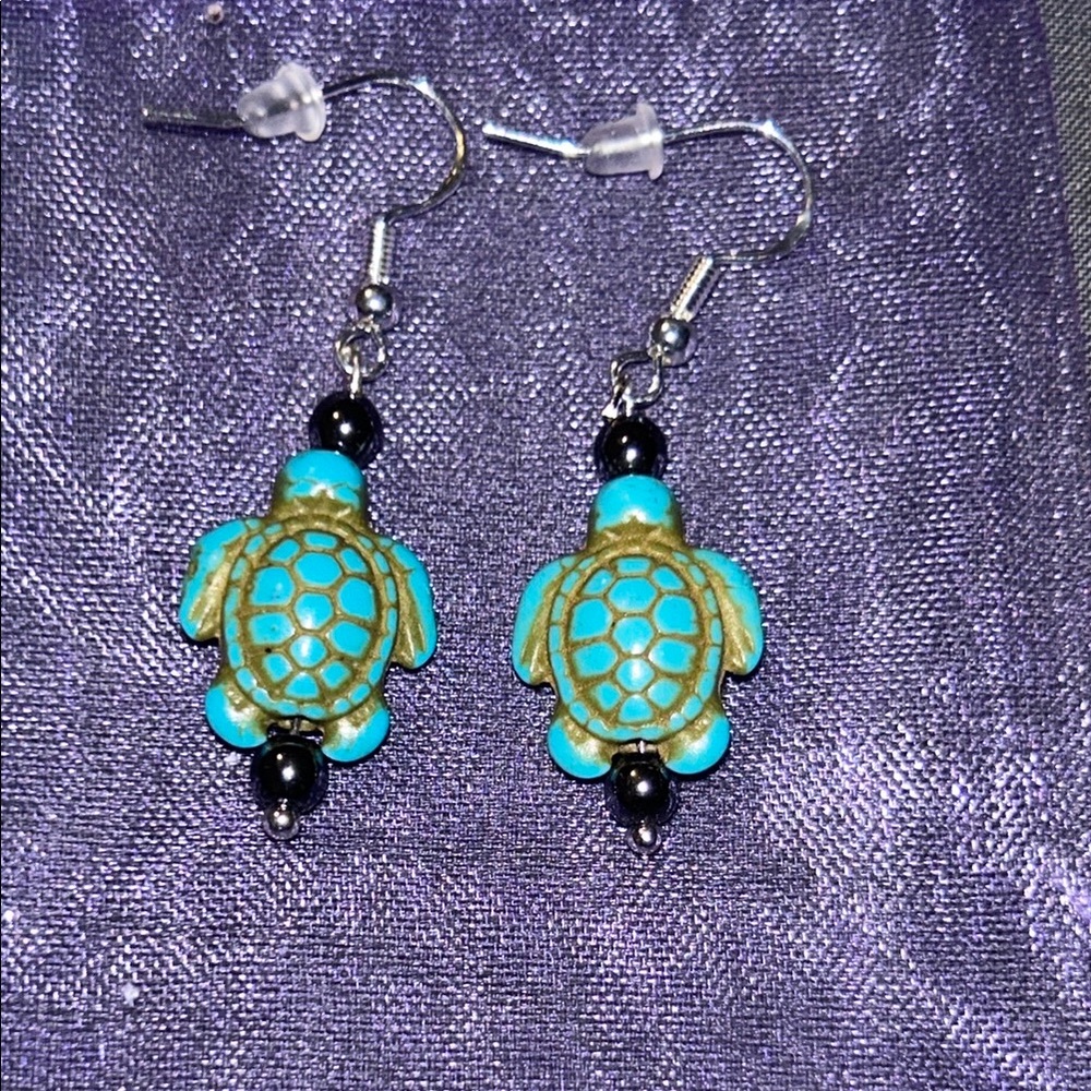 Turquoise Turtle Earrings
